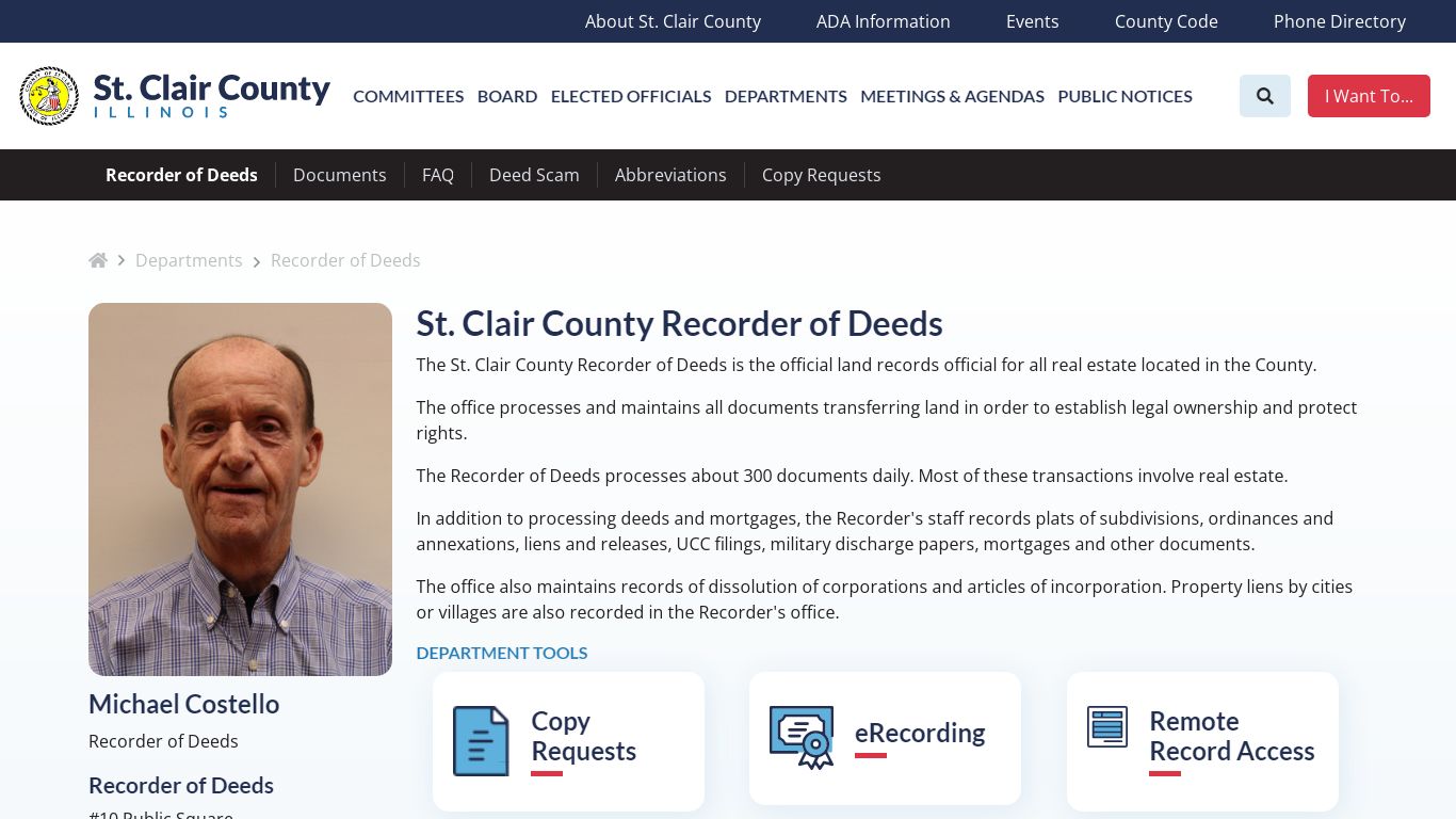 Recorder of Deeds | Departments - St. Clair County, Illinois